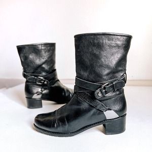 Stuart Weitzman Black Combat & Moto Boots